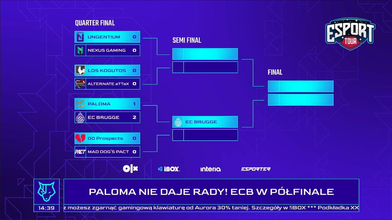 Pierwszy dzień 1/4 Finałów Esport Tour